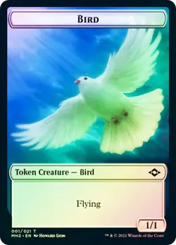 MTG FOIL {Bird Token} // {Clue Token} (#15) - Modern Horizons 2 #001 - Image 1