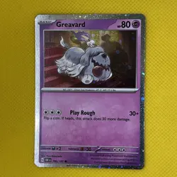 Greavard 100/197 Common Holo Obsidian Flames scarlet & Violet Pokemon Card NM - Image 1