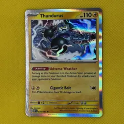 Thundurus 070/197 Rare Holo Obsidian Flames scarlet & Violet Pokemon Card NM - Image 1