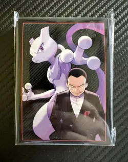 Pokemon TCG Destined Rivals ETB Sleeves Giovanni & Mewtwo 65 Sleeves Sealed - Image 1