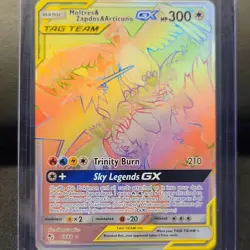 Pokemon 2019 Moltres & Zapdos & Articuno GX 69/68 Hidden Fates Secret Holo - Image 1