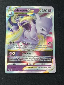 Pokemon Mewtwo VSTAR 031/078 Pokemon GO Ultra Rare Holo Vstar 280HP - Image 1