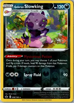 Galarian Slowking Chilling Reign 098/198 Rare Holo Reverse Holo Near Mint - Image 1