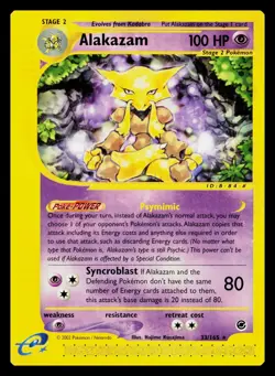 Pokemon TCG Expedition Base Set Alakazam 33/165 - Image 1