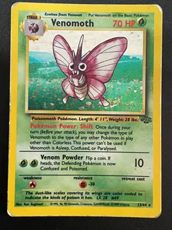 Venomoth 13/64 Holo Rare Unlimited Card WotC Pokemon Jungle - Image 1