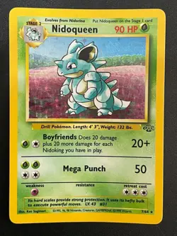 Nidoqueen 7/64 Holo Rare Unlimited Card WotC Pokemon Jungle - Image 1
