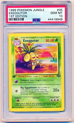 Pokemon Jungle Exeggutor Uncommon 1st Edition #35 PSA 10 - POP 342 - Image 1