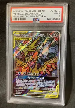 Moltres & Zapdos & Articuno GX SM210 Sm Holo Pokemon TCG PSA Mint 9 - Image 1