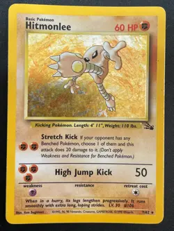 Hitmonlee 7/62 Holo Rare Unlimited Card WotC Pokemon Fossil - Image 1
