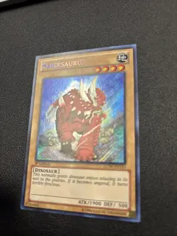 *** SABERSAURUS *** 1ST EDITION SECRET RARE LCJW-EN143 YUGIOH! A6 - Image 2
