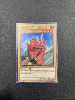 *** SABERSAURUS *** 1ST EDITION SECRET RARE LCJW-EN143 YUGIOH! 2 A6 - Image 1