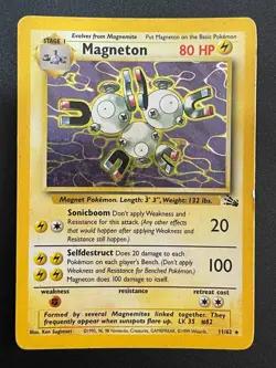 Magneton 11/62 Holo Rare Unlimited Card WotC Pokemon Fossil - Image 1