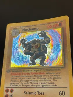 Machamp 8/102 Holo Rare 1st Edition Card WOTC Pokemon Base Set Deck Exclusive - Image 3