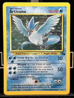 1999 Articuno Holo Rare - Fossil Set 2/62 - WOTC Vintage Pokemon Card LP - Image 3