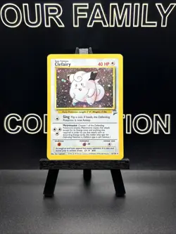 1999 Pokemon TCG Clefairy 6/130 Base Set Holo Rare Card Vintage WOTC SWIRL NM - Image 1