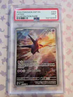 Pokemon TCG Latios 203/191 203 Surging Sparks Illustration Rare PSA 9 - Image 1