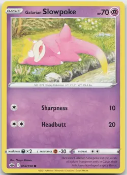 Galarian Slowpoke 054/198 Common Chilling Reign Pokemon Near Mint - Image 1