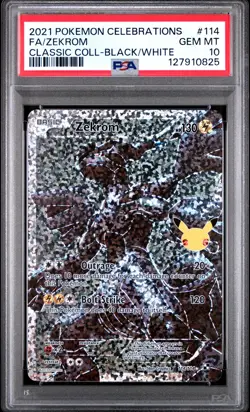2021 POKEMON CELEBRATIONS CLASSIC COLLECTION #114 FULL ART/ZEKROM PSA 10 - Image 1