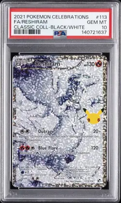 2021 POKEMON CELEBRATIONS CLASSIC COLLECTION #113 FULL ART/RESHIRAM PSA 10 - Image 1