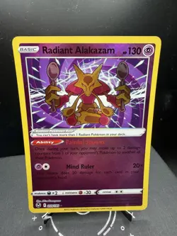 Pokemon TCG SWSH Silver Tempest Radiant Alakazam 059/195 Ultra Rare Holo NM! - Image 1