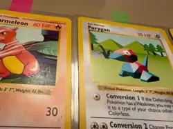 Wizards Pokemon TCG Base Set lot 7 Charmeleon Porygon Onix HP/DMG Shadowless Lot - Image 5