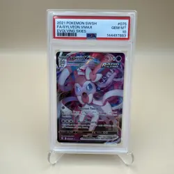 2021 POKEMON SWORD & SHIELD EVOLVING SKIES #075 FULL ART/SYLVEON VMAX PSA 10 - Image 1