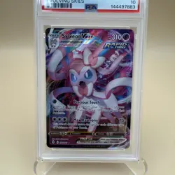 2021 POKEMON SWORD & SHIELD EVOLVING SKIES #075 FULL ART/SYLVEON VMAX PSA 10 - Image 3
