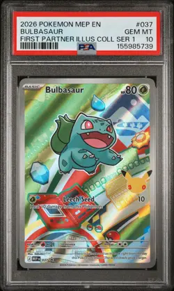 2026 POKEMON MEP EN-ME BLACK STAR PROMO #037 BULBASAUR PSA 10 - Image 1