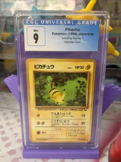 Pikachu Pokemon 1998 Japanese Vending Series 1 CGC Graded Mint 9 Vintage rare - Image 1