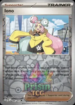 Iono 80/91 Uncommon Reverse Holo Paldean Fates Pokemon - Image 1