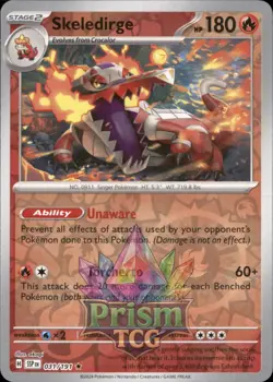 Skeledirge 31/191 Rare Reverse Holo Surging Sparks Pokemon - Image 1