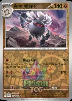 Annihilape 109/198 Rare Reverse Holo Scarlet & Violet Pokemon - Image 1