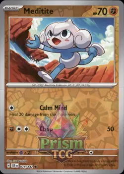 Meditite 78/142 Common Reverse Holo Stellar Crown Pokemon - Image 1
