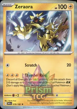 Zeraora 78/182 Rare Holo Destined Rivals Pokemon - Image 1