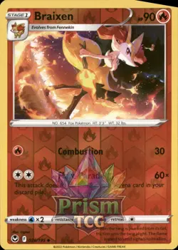 Braixen 26/195 Uncommon Reverse Holo Silver Tempest Pokemon - Image 1