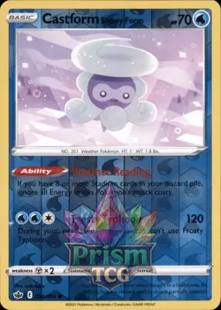 Castform Snowy Form 34/198 Common Reverse Holo Chilling Reign Pokemon - Image 1