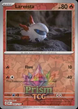 Larvesta 40/197 Common Reverse Holo Obsidian Flames Pokemon - Image 1