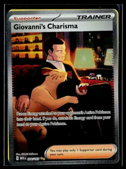2023 Pokemon SV 151 Giovanni's Charisma Special Illustration Rare #204/165 NM - Image 1