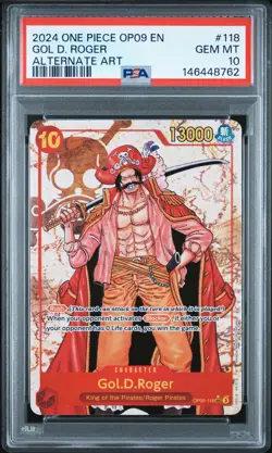 2024 ONE PIECE OP09-EMPERORS IN THE NEW WORLD ALTERNATE ART GOL D. ROGER PSA 10 - Image 1