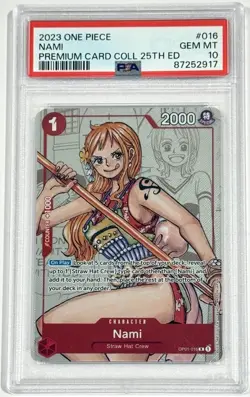 2023 One Piece Nami Premium 25th Anniversary OP01-016 PSA 10 Gem Mint English - Image 1