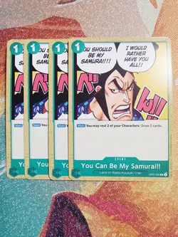 You Can Be My Samurai!! Playset - OP01-055 x4 - Romance Dawn - One Piece TCG NM - Image 1