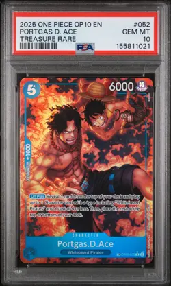 Portgas.D.Ace (TR) OP08-052 Royal Blood PSA 10 Treasure Rare One Piece - Image 1