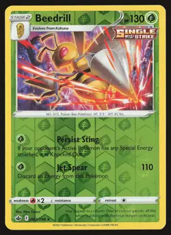 SWSH06: Chilling Reign Beedrill #003/198 Reverse Holo Pokemon Card - Image 1