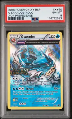 PSA 8 GYARADOS XY60 | AXY ncient Origins Prerelease Full Art Pokemon Card - Image 1