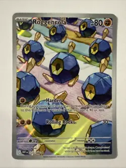 Pokemon TCG Roggenrola Illustration White Flare Holo Full Art Card 127/086 SV - Image 1