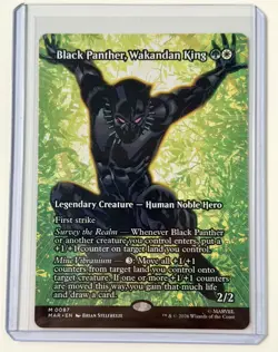 Black Panther, Wakandan King (Borderless)| 87 | MTG | Marvel Super Heroes | Foil - Image 1
