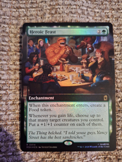 Heroic Feast Extended Art Foil Marvel Super Heroes Mtg Nm 0414 - Image 1