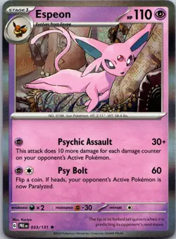 Espeon 033/131 Holo Rare Prismatic Evolutions Pokemon Holo Near Mint - Image 1
