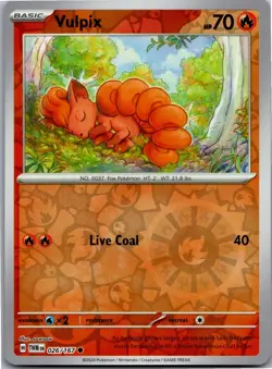 Vulpix 026/167 Common Twilight Masquerade Pokemon Reverse Holo Near Mint - Image 1