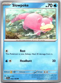 Slowpoke 042/198 Common Scarlet & Violet Pokemon Near Mint - Image 1